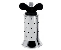 Alessi 9098 B - Moulin à Poivre Design avec Ailettes, Acier Inoxydable et Résine Thermoplastique, Noir