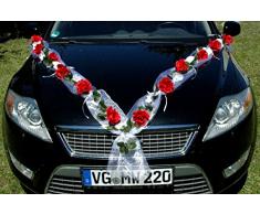 Roses Guirlande Voiture de Mariage Bijoux Rose décoration décoration Auto Bijoux Mariage Car Auto Wedding Voitures (Rose Orchidée Rouge/Blanc)