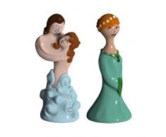 Alessi Amgi42set2 Paolo E Francesca, Beatrice Set de deux Figurines en Porcelaine, decorÃ©es Ã la Main