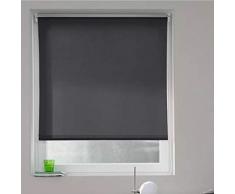 MADECOSTORE Store Enrouleur Tamisant Tissu Uni Gris Anthracite - L94 x H250cm - Avec perÃ§age