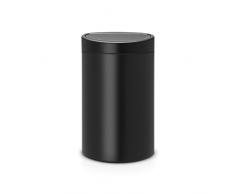 Brabantia Poubelle Touch Bin, 40 litres, Noir Mat, Capacité 40 Litres, 72,7 cm x 47,5 cm x 30,2 cm