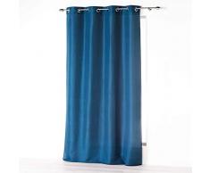 douceur dintérieur rideau a oeillets 140x260 cm microfibre absolu indigo