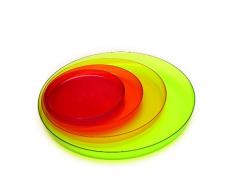 Zak Designs 2073-110 Stacky Set de 4 Plateaux Emboîtables Hot Pop 16/20/25/32 cm