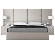 VANT Lot de 4 panneaux muraux rembourrés neutres 76,2 x 29,5 cm Hauteur facile à installer Tête de lit Queen taille en daim microfibre neutre 76,2 cm de large
