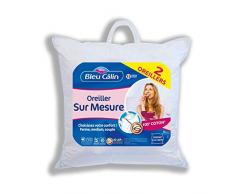 Bleu Câlin Lot de 2 Oreillers Sur Mesure Blancs 65 x 65 cm