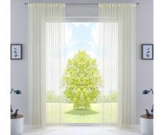 Gardinenbox 20303CN2 Lot de 2 Rideaux à Fils avec Passants et Passants Cousus Crème 270 x 90 cm