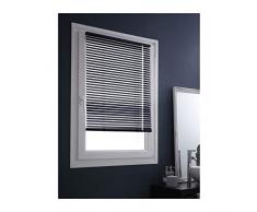 MADECOSTORE Store Vénitien Aluminium Easy Gris anthracite - L67 x H150cm - Mécanisme autobloquant - Lamelles 25mm - Sans perçage