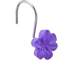 AmazonBasics Crochets pour rideau de douche Fleur, Violet