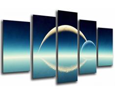 Tableau Moderne Photographique, Impression sur bois, Astronomie, Ciel bleu, PlanÃ¨tes Ã lhorizon, Eclipse, 165 x 62 cm, ref. 27103