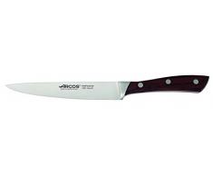 Arcos Séries Natura - Couteau Cuisine - Lame Acier Inoxydable Forgé Nitrum 160 mm - Manche Bois Palisandre Couleur Brun