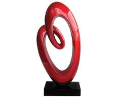 Premier Housewares 1410597 Sculpture Tourbillon en PolyrÃ©sine Rouge Brillant