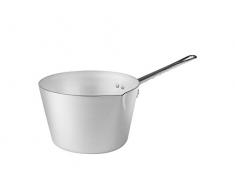 Pentole Agnelli Casserole Conique avec Bec verseur, en Aluminium BLTF, dotée dune poignée en Acier Inoxydable - argenté 12 cm Argent