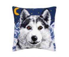 Vervaco 775 1200 Kit de Broderie au Point de Croix pour Housse de Coussin Motif Loup Multicolore