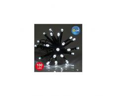 E=M6 5EEX333BC Guirlande 100 LED Fil Vert, Plastique, Blanc