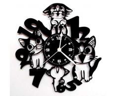 Instant Karma Clocks Horloge Murale en Vinyle Idée Cadeau Chats Animaux domestiques Chats Vintage Silencieux