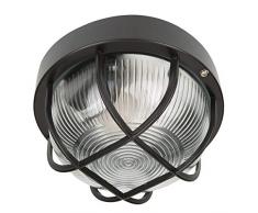 Smartwares 10.021.56 BE100Z Applique de Sécurité avec Protection Noir, E27Hs