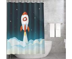 Bonamaison Rideau de Douche en Polyester Multicolore 155 x 220 cm