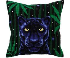 Collection DArt Point de Croix: Kit de Coussin: Night Jungle, Multicolore, 40 x 40 cm