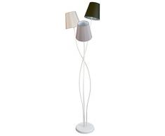 Tosel 50706 Lampadaire Lille Acier 60 W E27 Taupe/Crème/Marron
