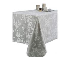 CALITEX Nappe DamassÃ©e Enduite Fleurac Gris Perle Rectangulaire 140X300