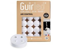 Guirlande lumineuse boules coton LED USB - Télécommande sans fil - Chargeur double USB 2A inclus - 4 intensités - 24 boules - Flocon