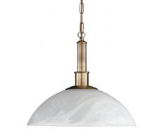 Honsel 76331 Lampe suspension Laiton mat/chromÃ© / Verre albÃ¢tre