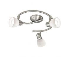 Eglo Dakar Plafonnier 1 spot en acier E14 Nickel mat Plafonnier 3 ampoules Nickel mat