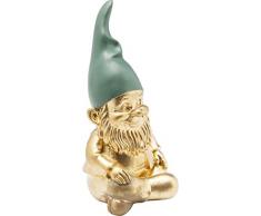 Kare Statuette décorative en Forme de Nain Doré Vert 19 cm