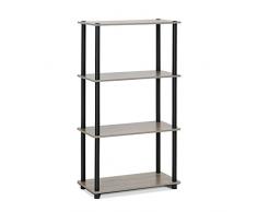 Furinno Turn-n-Tube Multipurpose 4 étages étagère Affichage Rack 99557 Gyw/BK