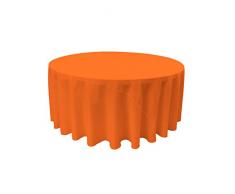 La Popeline de Lin Nappe Ronde, Polyester, Orange, 335.2 x 335.2 x 0.04 cm