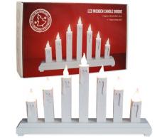 The benross christmas workshop bogenleuchter en bois 7 bougies lED Ã piles