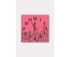 Bonamaison Horloge Murale en MDF, Multicolore, 30 x 30 cm