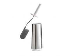 Joseph Joseph - Flex - Brosse Toilette WC - Balayette Souple et Résistante + Support - Blanc/Gris