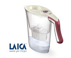 LAICA Carafe filtrante Tosca J35-HB, capacité Totale 2,3L, Couleur crème/Bordeaux