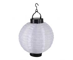 Homea 5ECL017BC Lanterne Chinoise Solaire, Plastique, Blanc
