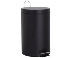 MSV 100267 Poubelle Metal Noire 12 litres, Acier Peinture Polypropylène, 2 cm