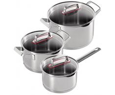 KUHN RIKON 37273 Modern Faitout Set Acier Inoxydable Argent 24 cm 1,5/3/5 L