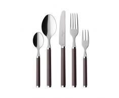 Villeroy & Boch Play! Chocolate Brown Couverts de table pour 6 personnes, 30 piÃ¨ces, Inox, Manche en plastique brun