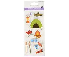 Multicraft Imports Collerettes multicraft Glitter Stickers Maison 7,6Â x 16,5Â cm Feuille Happy Camper, Acrylique, Multicolore