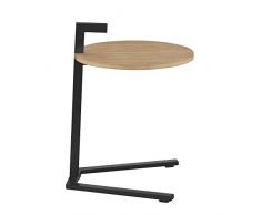 Kela Table dAppoint, Oak, MÃ©tal Noir et Bois de ChÃªne, Ã 39 cm, 24265