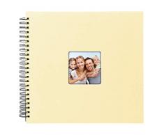 Goldbuch Album Photo Ã Spirales avec dÃ©coupes pour Photos, Pages Noires, Couverture de qualitÃ© en Papier structurÃ© Aspect Lin, Papier, Beige, 32x36 cm