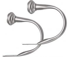AmazonBasics Lot de 2 embrasses décoratives pour rideaux, Nickel