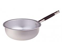 Pentole Agnelli PoÃªle sauteuse en Aluminium, Ã©paisseur 3 mm, avec Manche Tubulaire en Acier Inoxydable, argentÃ© 32Â cm Argent