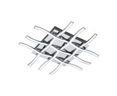 Eglo Plafonnier LED Lasana 1, 3 ampoules, matériau : acier, plastique, couleur : chromé, blanc Plafonnier 36 W chrom