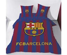 FC Barcelona Parure, 100% Coton, Bleu, 240X220+2X63X63-taille franÃ§aise