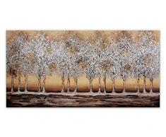 Arte Dal Mondo AS370X1 ForÃªt Or Tableau Modern Peint Ã la Main sur Toile avec Chassis, Acrylique, Multicolore, 75x150x3,5 cm