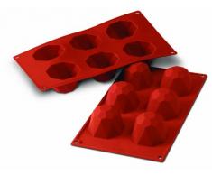 Silikomart 20.049.00.0060 SF049 Moule Forme Diamant Taille Grande 6 Cavités Silicone Terre Cuite