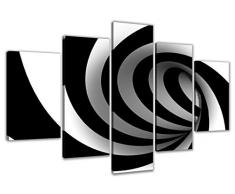 Visario Images sur Toile 160 Cm Nr 5519 Abstraite en Noir Et Blanc Pret A Accrocher, Marque Original