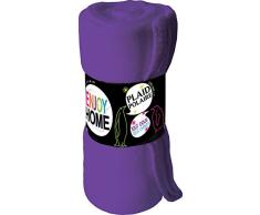 Enjoy Home Plaid Polaire, Polyester, Violet, 160x130 cm