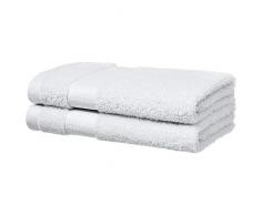 AmazonBasics Everyday Serviettes de toilette - 2 essuie-mains, Blanc